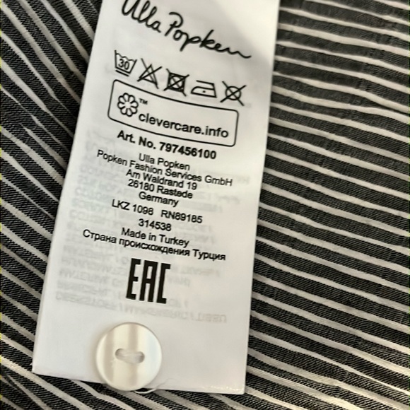 NWOT Ulla Popken Boho Top- striped 1/4 button 3/4 sleeve Sz 24/ 26 - Picture 12 of 12